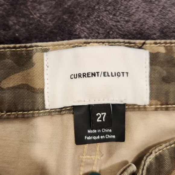 CURRENT/ELLIOTT The Clean Weslan Pantsin Camo Leopard Cropped pants size 27! - Picture 3 of 11